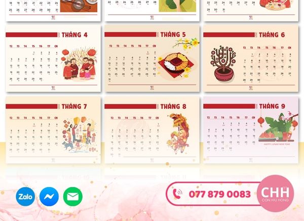 lịch để bàn cá nhân theo yêu cầu