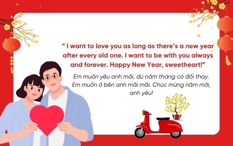 Lời chúc năm mới lãng mạn cho người yêu và crush