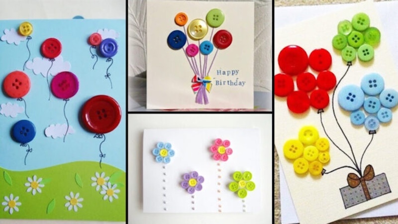 Mẫu thiệp 20/10 bằng cúc áo