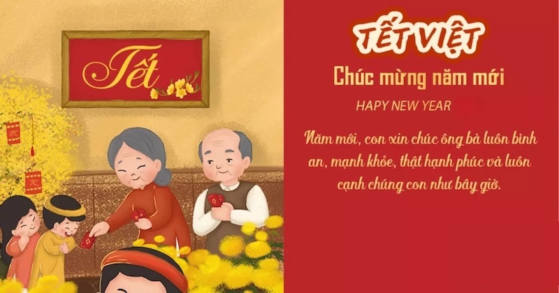 Các mẫu lời chúc tết ông bà mang phong cách truyền thống và trang trọng