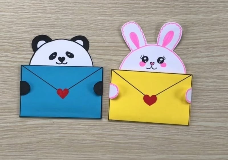 Mẫu thiệp hình thú dễ thương ngày 20-10