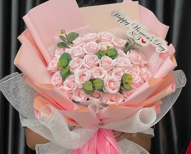 Bó Hồng Sáp Thơm Pastel 30 Hoa - HST01