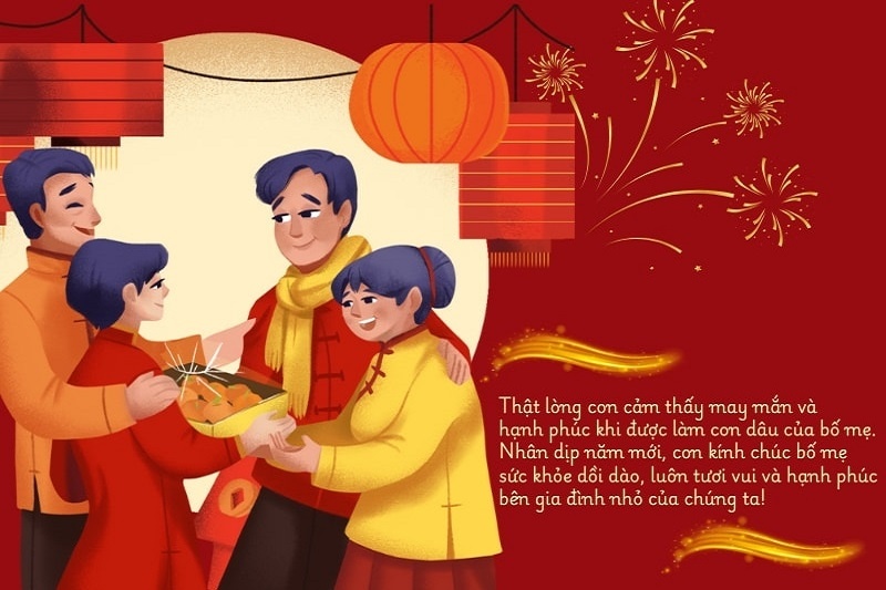 Câu chúc Tết bố mẹ thể hiện lòng biết ơn sâu sắc