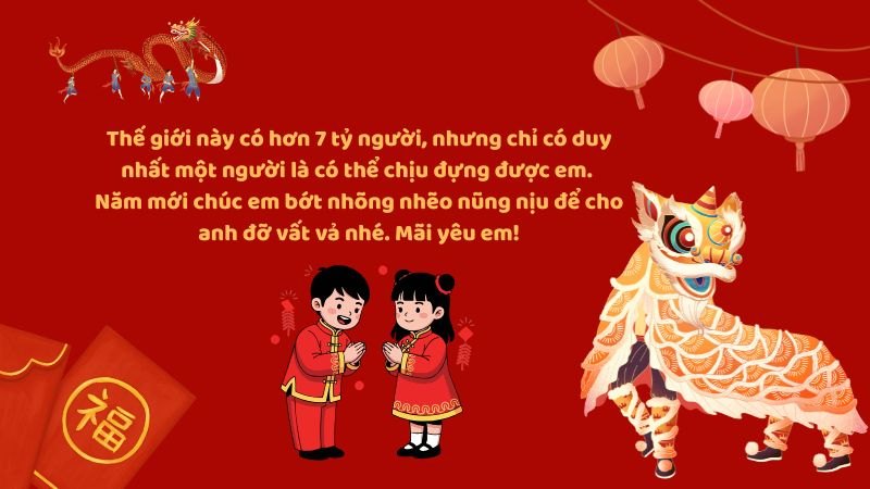Những lời chúc tết người yêu hài hước và mang lại tiếng cười
