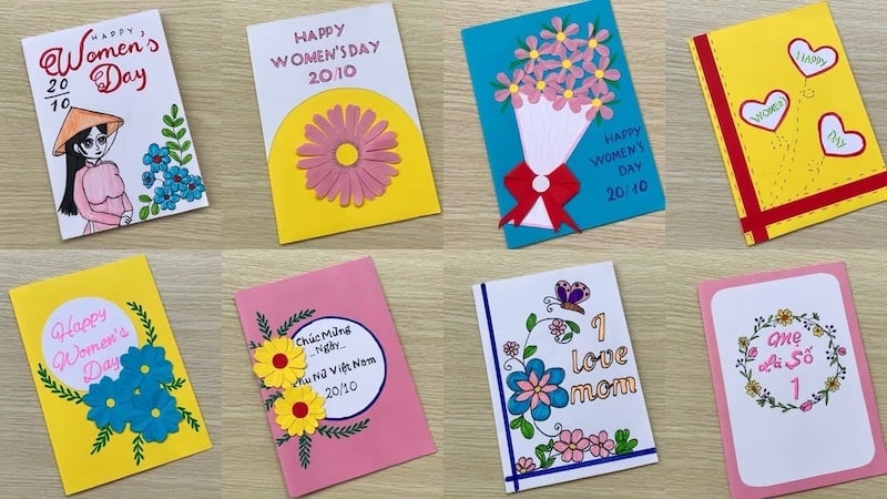 Các mẫu thiệp 20/10 bằng giấy A4 từ đơn giản đến phức tạp