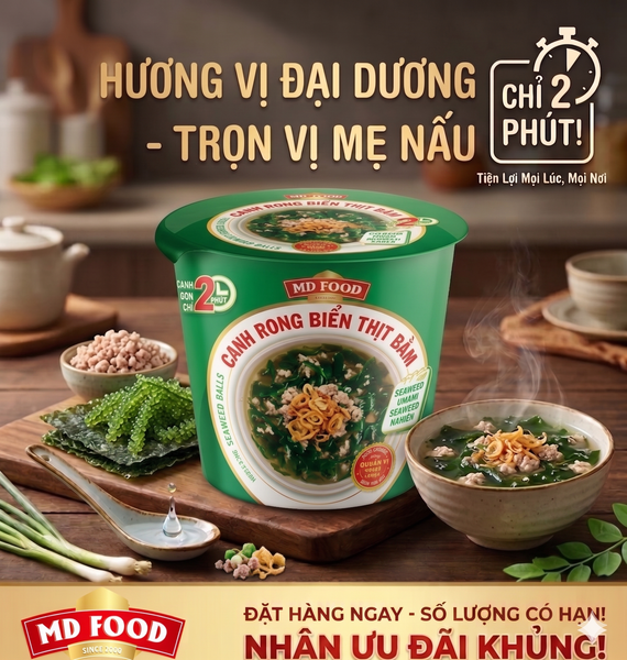 Ly canh rong bien thit bam say thang hoa MD Food huong vi dai duong tron vi me nau chi voi 2 phut che nuoc soi