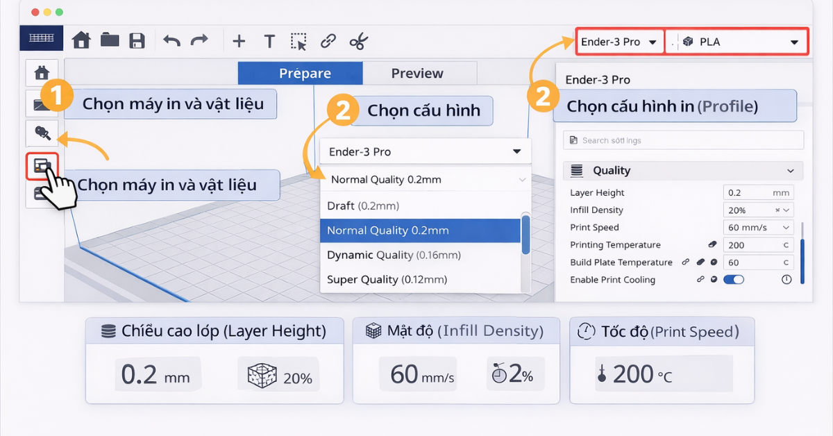 Hướng dẫn sử dụng phần mềm Cura từ cơ bản đến nâng cao