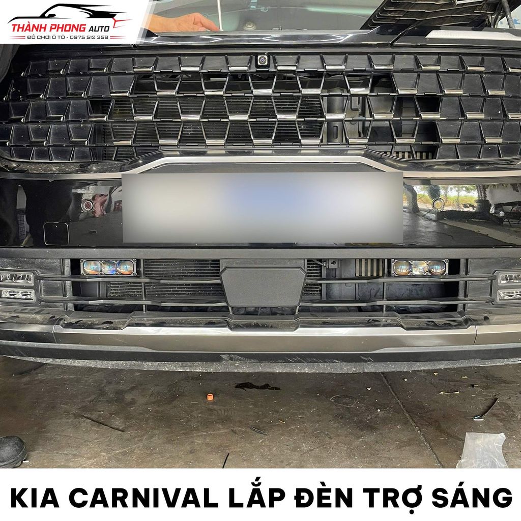 kia carnival lắp đèn trợ sáng
