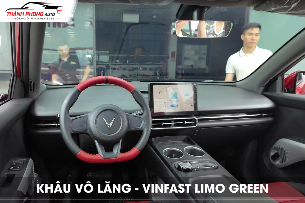 khâu vô lăng da cho vinfast limo green