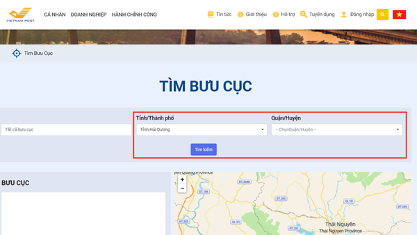Tra cứu bưu điện tỉnh Hải Dương