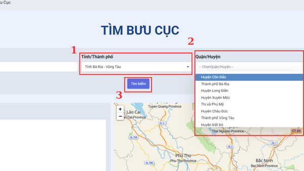 Tra cứu bưu điện Bà Rịa