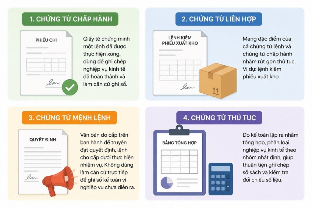 Các loại chứng từ kế toán theo công dụng