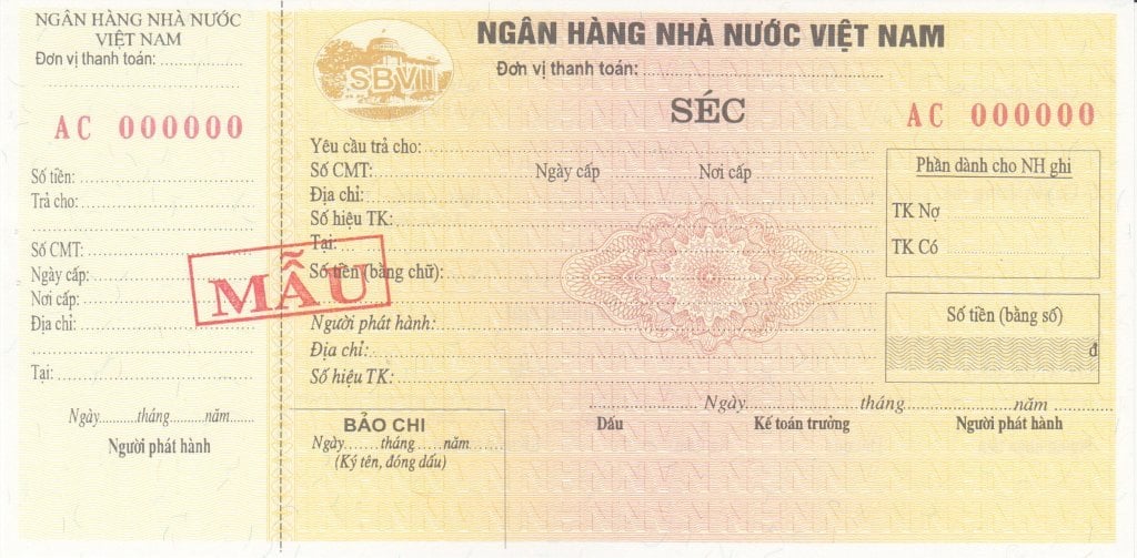 Nội dung trên séc cần đảm bảo quy định của Luật Các công cụ chuyển nhượng