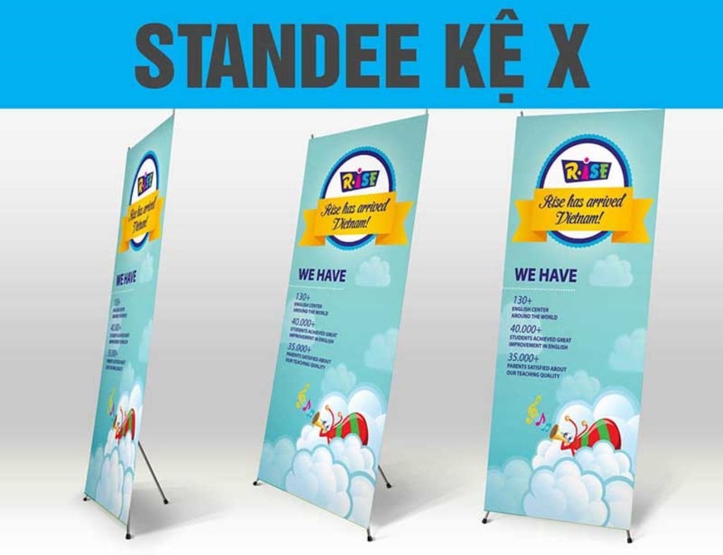 Standee kệ X có giá phải chăng