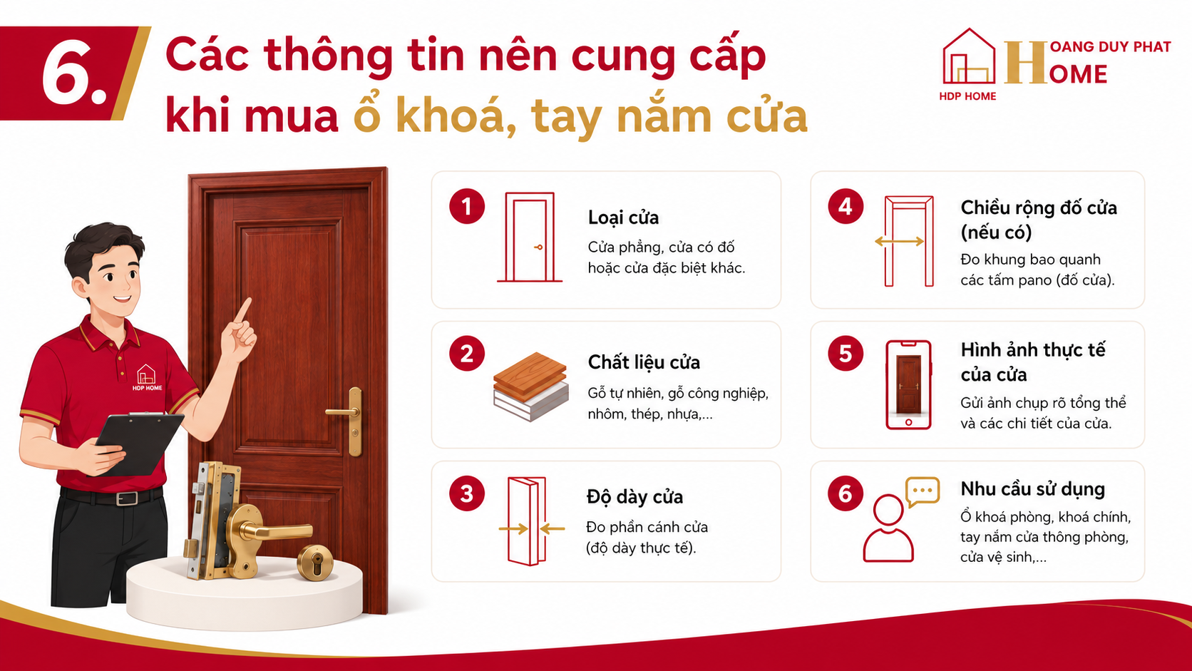 Các thông tin nên cung cấp khi mua ổ khoá, tay nắm cửa