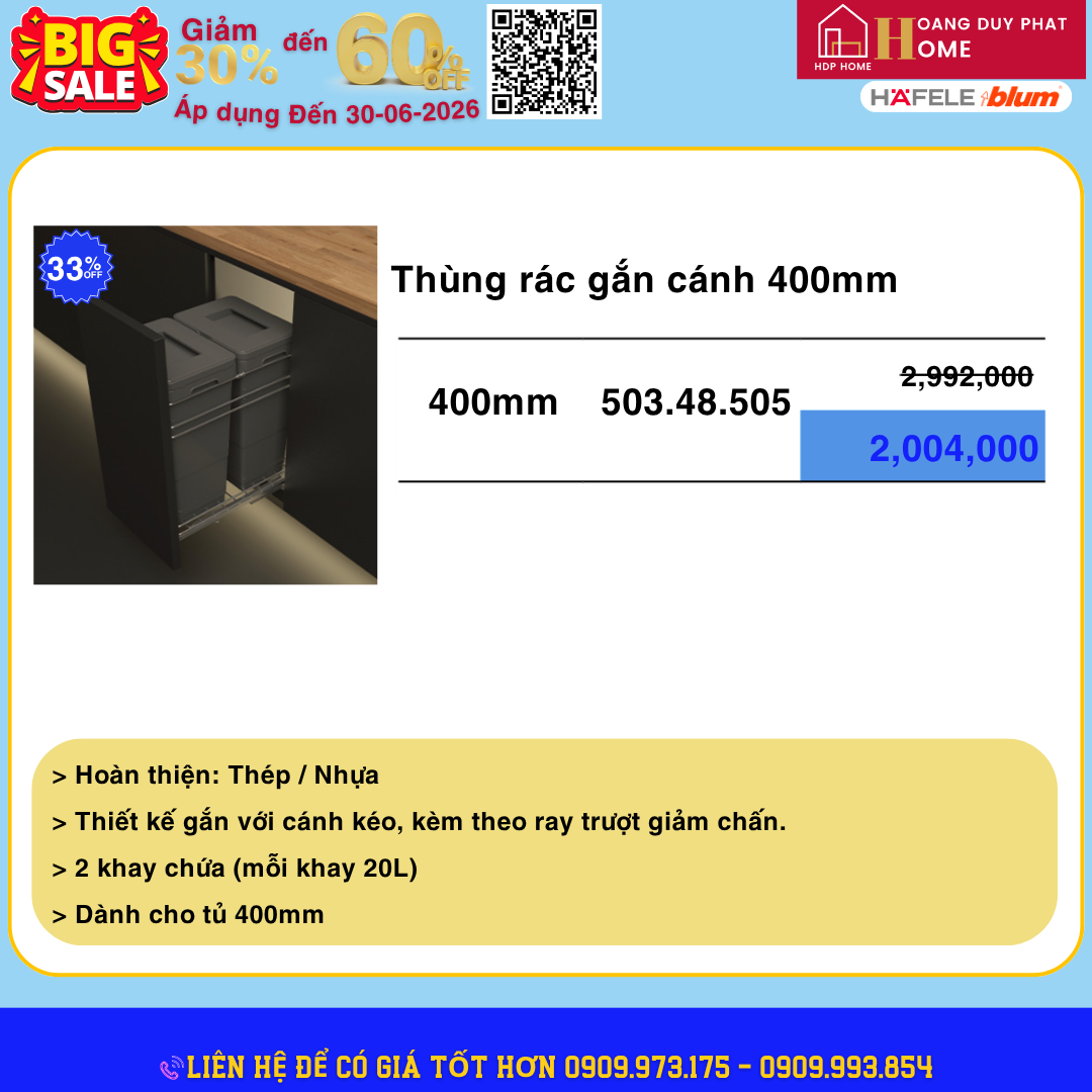 phụ kiện tủ bếp hafele khuyến mãi