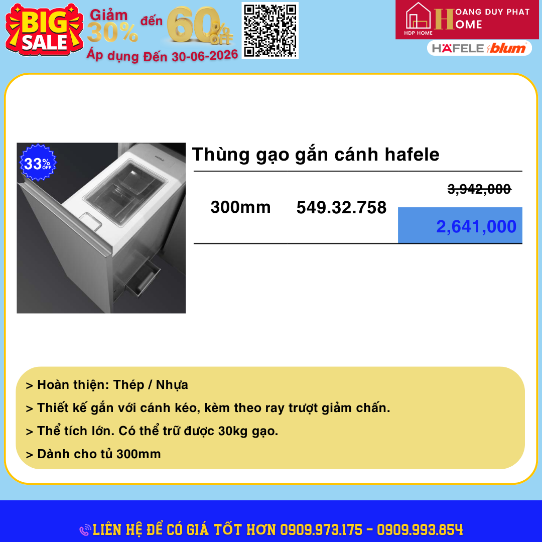 phụ kiện tủ bếp hafele khuyến mãi