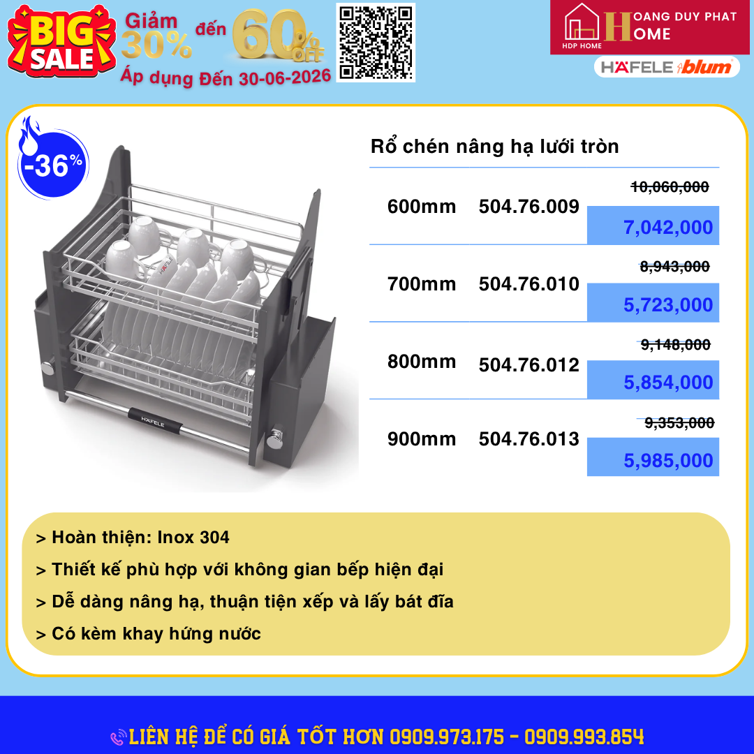 phụ kiện tủ bếp hafele khuyến mãi