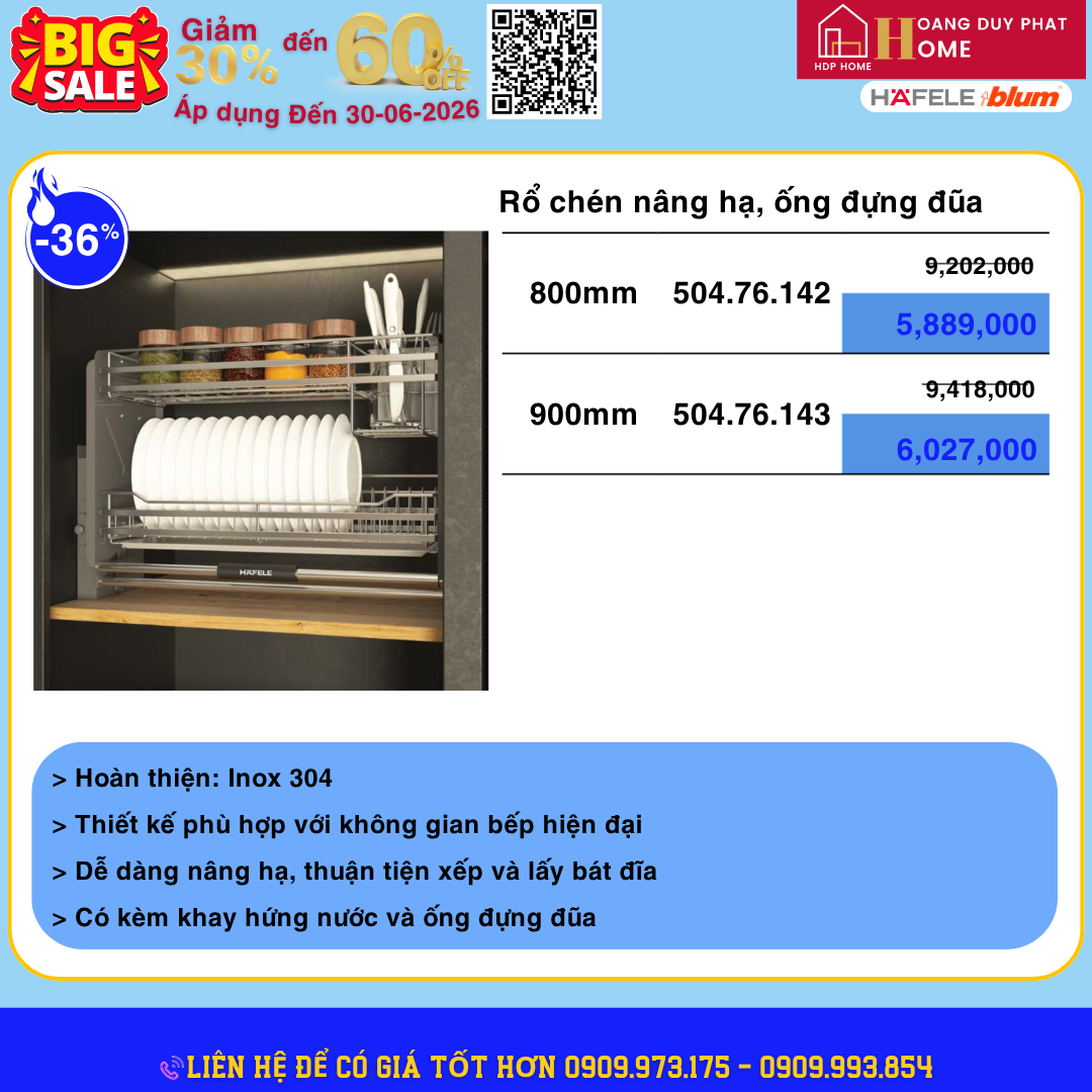 phụ kiện tủ bếp hafele khuyến mãi