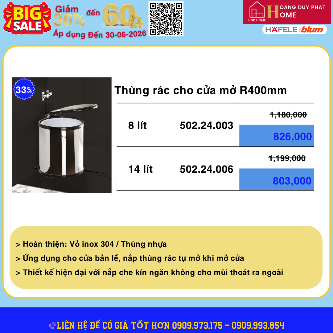 phụ kiện tủ bếp hafele khuyến mãi