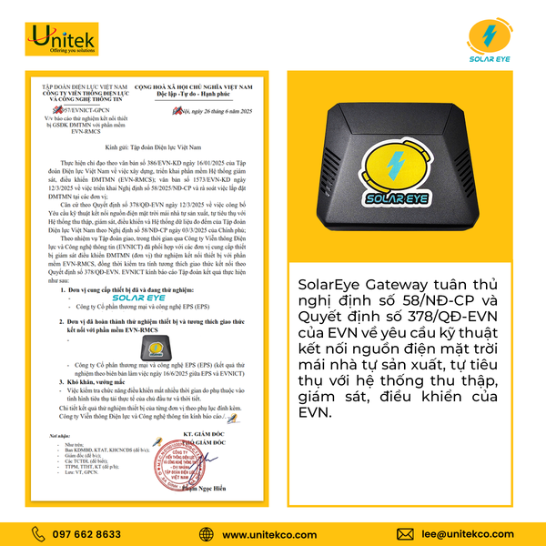 solar eye tuân thủ quy định EVN