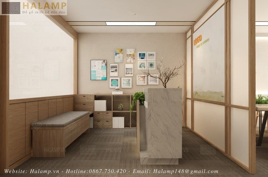 Thiết kế khu vực lễ tân văn phòng