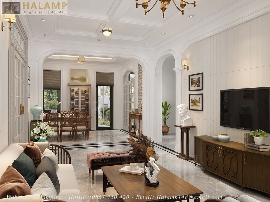 Thiết kế nội thất biệt thự geleximco phong cách tân cổ điển