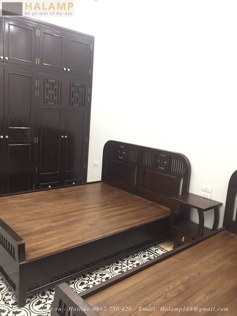 Giường phòng ngủ phong cách grand bois