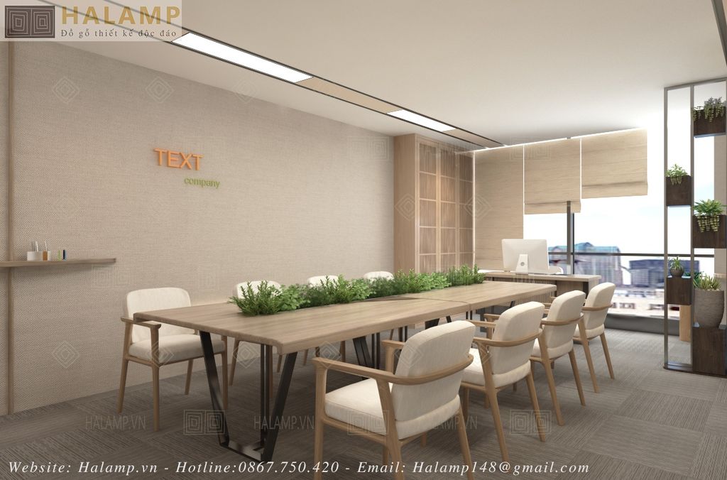 Bàn làm họp làm việc văn phòng phong cách Nhật