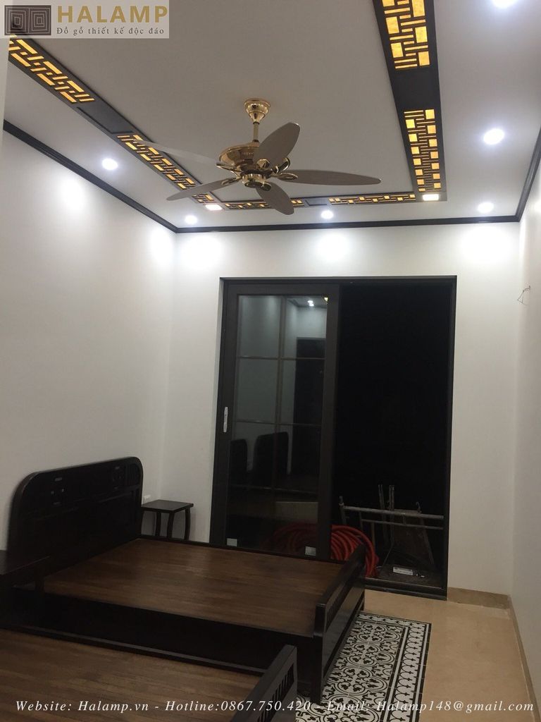 Thi công trang trí trần gỗ kết hợp indochine và grand bois