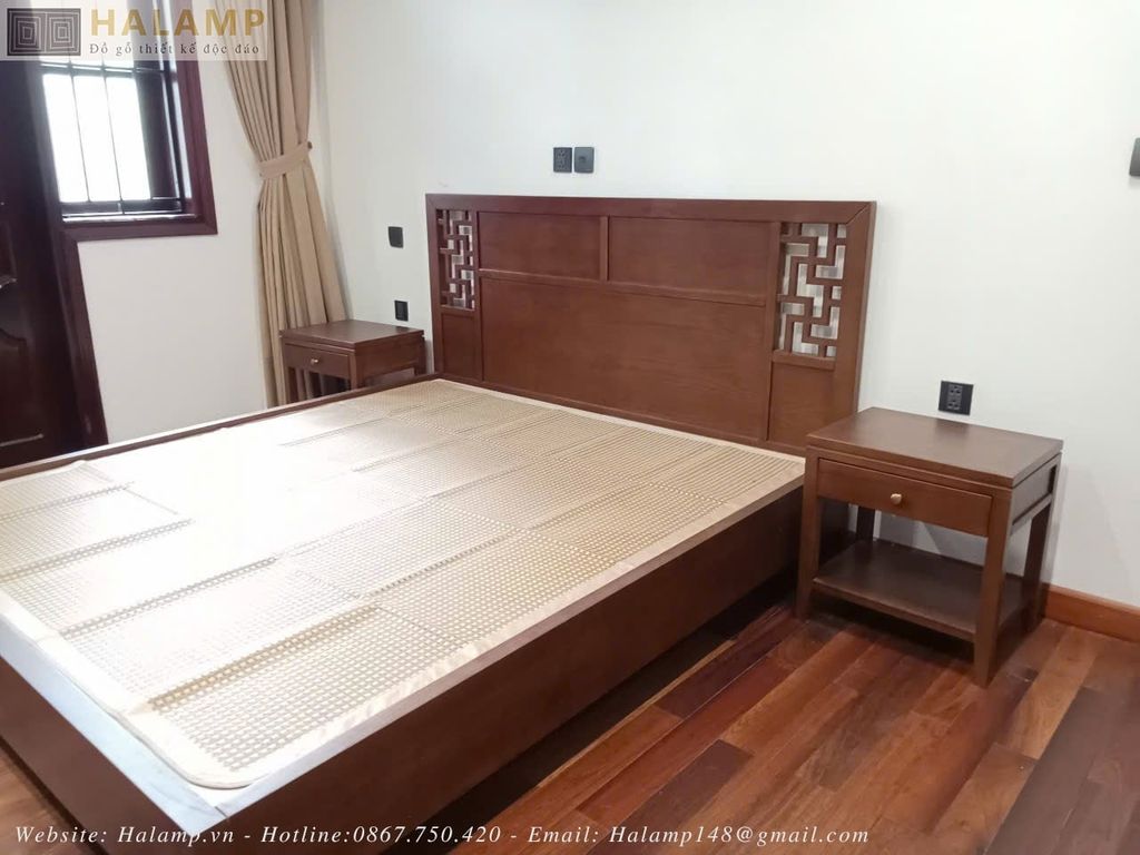 Hình ảnh thi công giường ngủ gỗ Việt