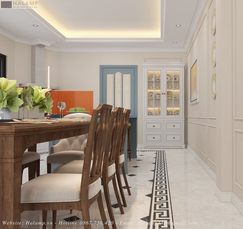 Thiết kế nội thất nhà phố Hào Nam - Hà Nội phong cách tân cổ điển nhẹ nhàng