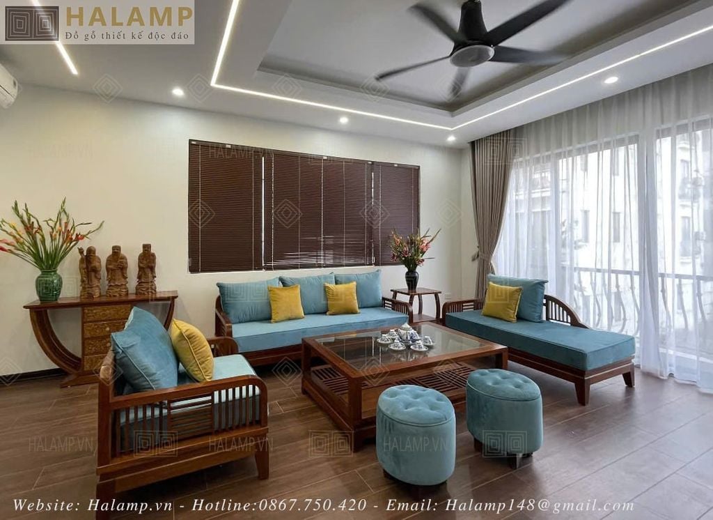 Các mẫu sofa gỗ Việt tại Halamp