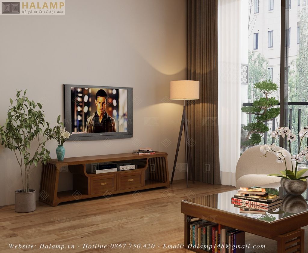 Kệ ti vi phòng khách phong cách Nhật