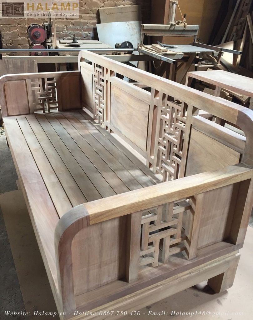 Sofa gỗ Gõ mộc