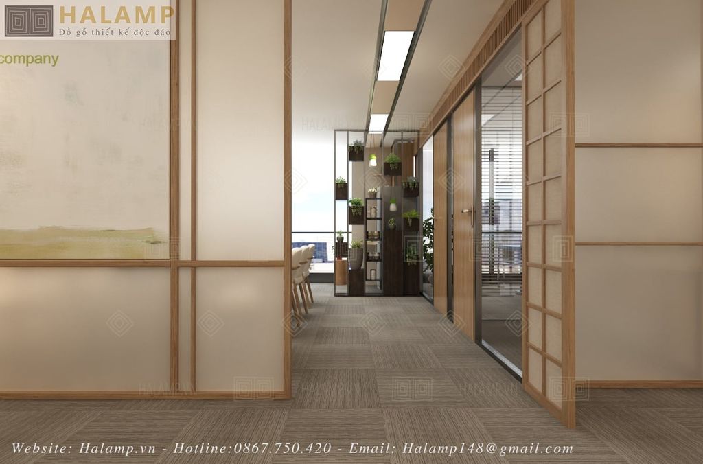 Khu vực hành lang văn phòng