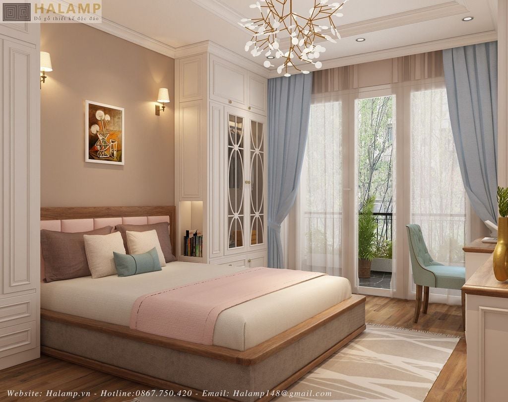 Thiết kế nội thất chung cư hơi hướng tân cổ điển nhẹ nhàng