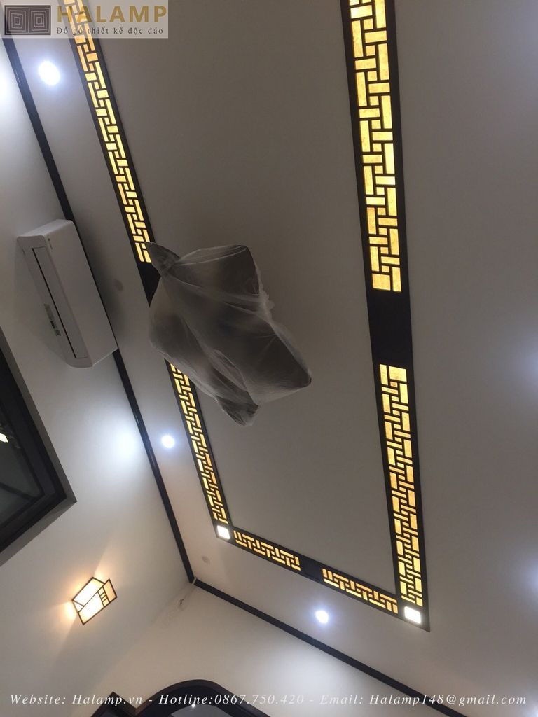 Thi công trang trí trần gỗ kết hợp indochine và grand bois