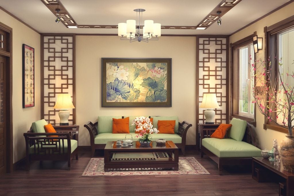 Trang trí tường phong cách Á Đông