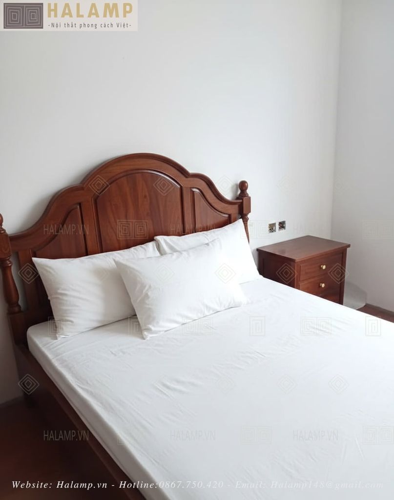 Hình ảnh giường gỗ tự nhiên phòng ông