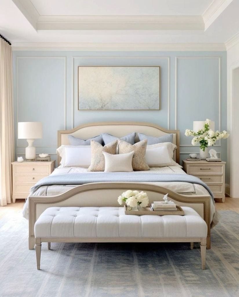 Hình ảnh gợi ý tham khảo phòng ngủ tân cổ điển nhẹ nhàng