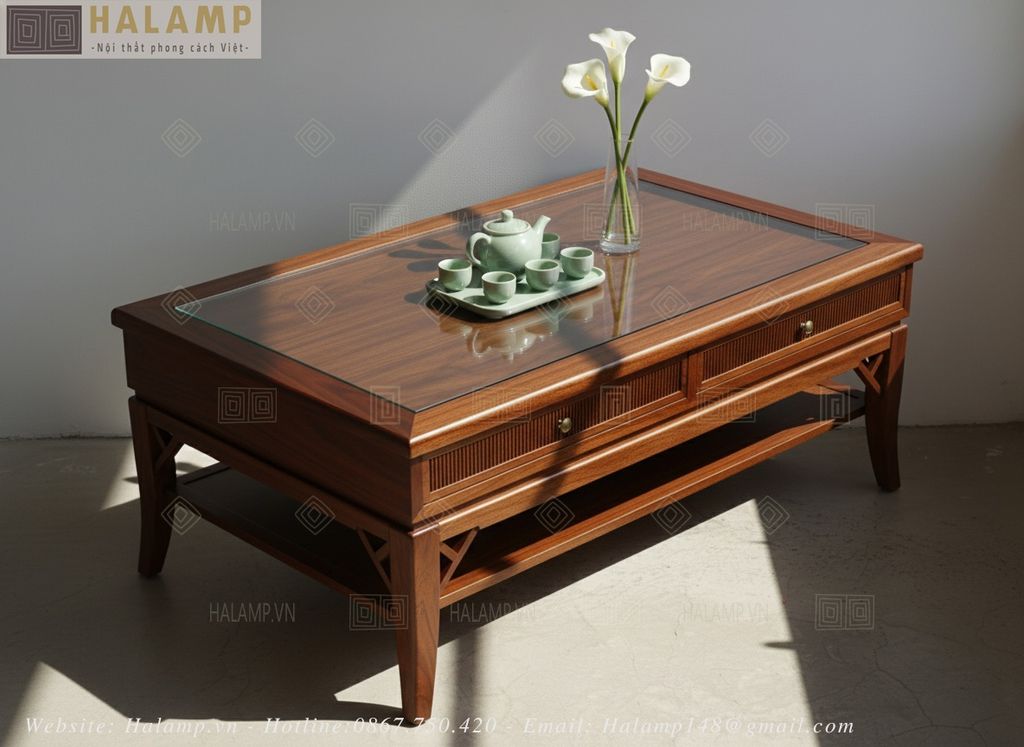 Mẫu bàn khách gỗ tự nhiên đẹp