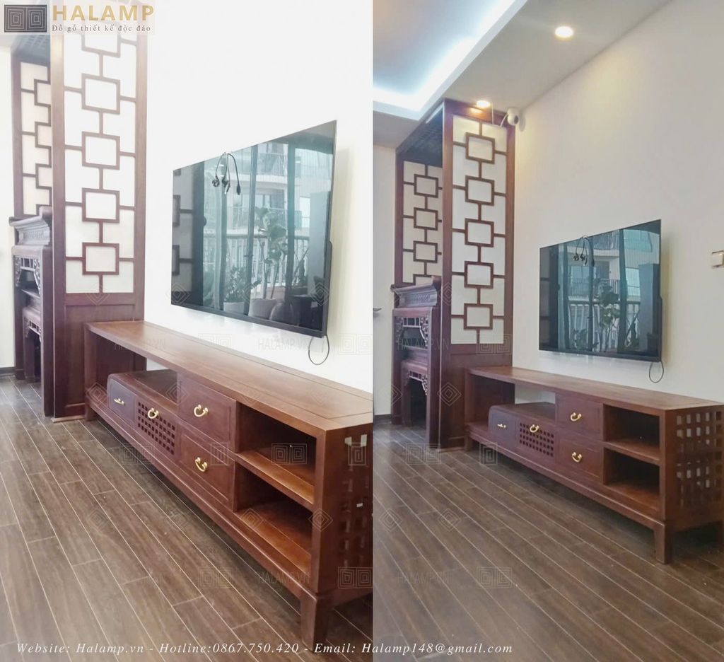 Kệ ti vi gỗ gụ grand bois