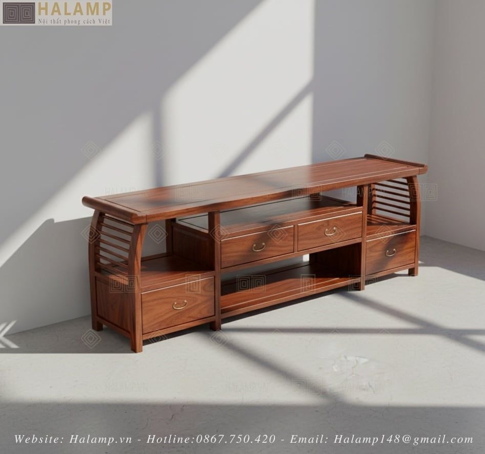 Kệ ti vi đẹp gỗ Gụ tự nhiên