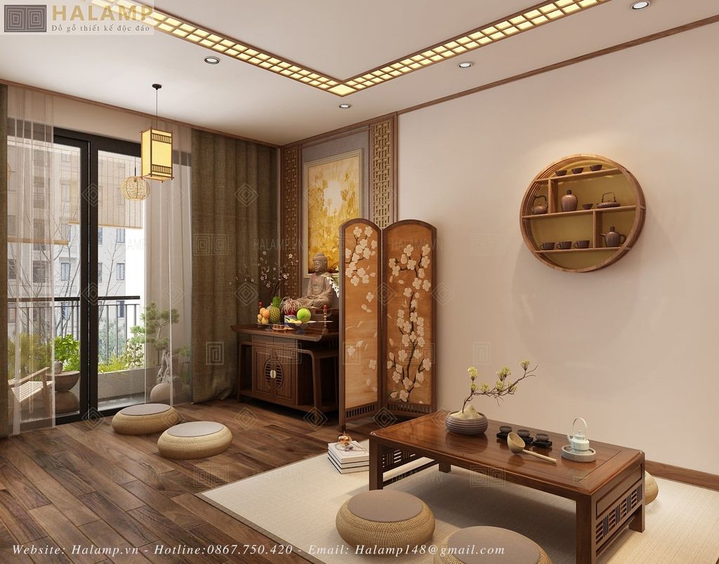 Thiết kế phong cách thiền Nhật - Việt căn hộ chung cư