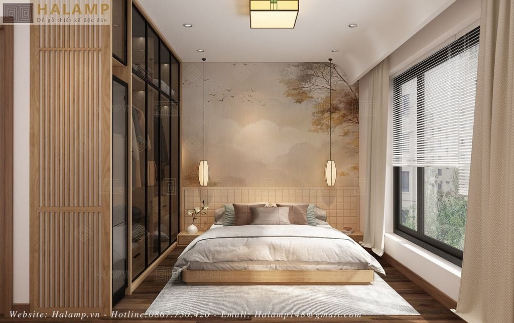 Thiết kế phòng ngủ phong cách Nhật - Việt căn hộ chung cư