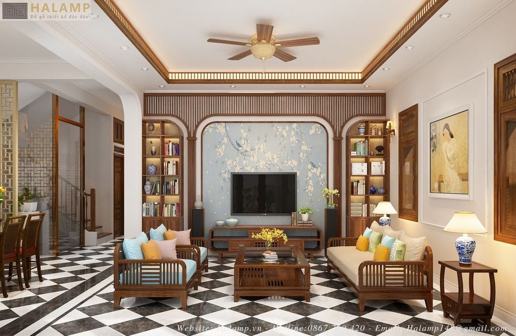 Thiết kế nội thất biệt thự phong cách indochine