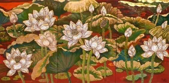 Tranh Sen trong nội thất