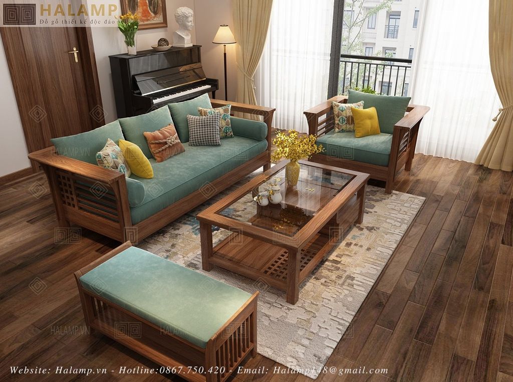 Bộ sofa tay vuông phù hợp không gian phòng khách chung cư