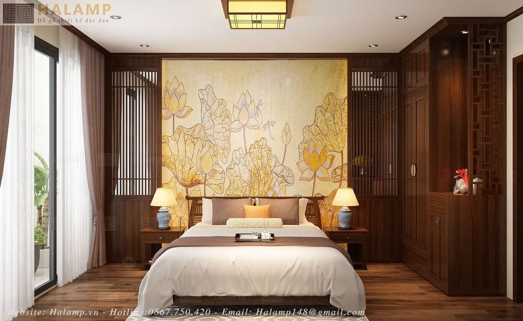 Thiết kế phòng ngủ phong cách Á Đông
